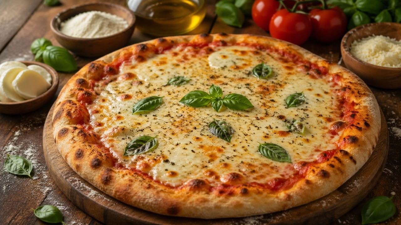 Double Cheese Margherita Pizza Recipe