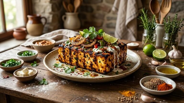 Grilled Paneer Steak with Spiced Marinade
