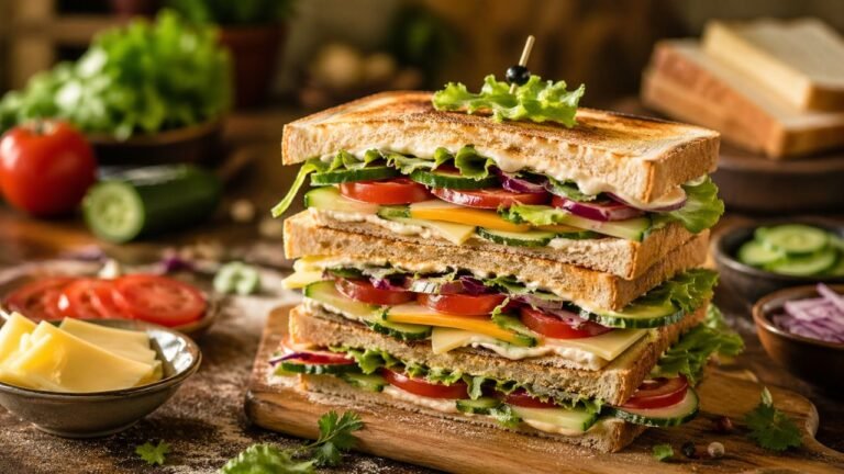 Classic Veg Club Sandwich Recipe