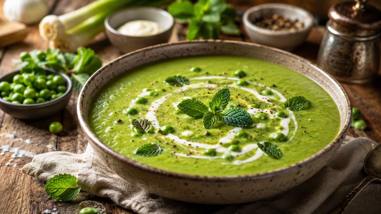 Creamy Pea Soup With Mint