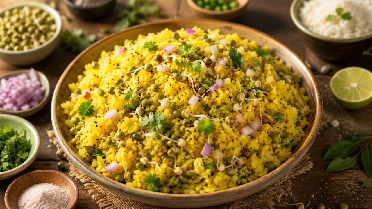 Poha and Sprouts Recipe