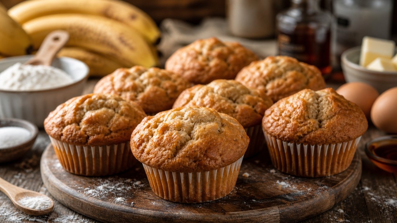 Soft Banana Muffins