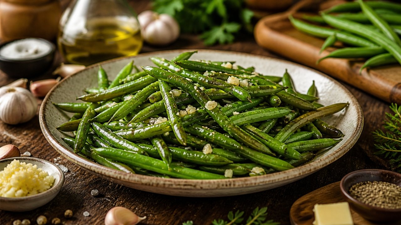 Tender Garlic Green Beans